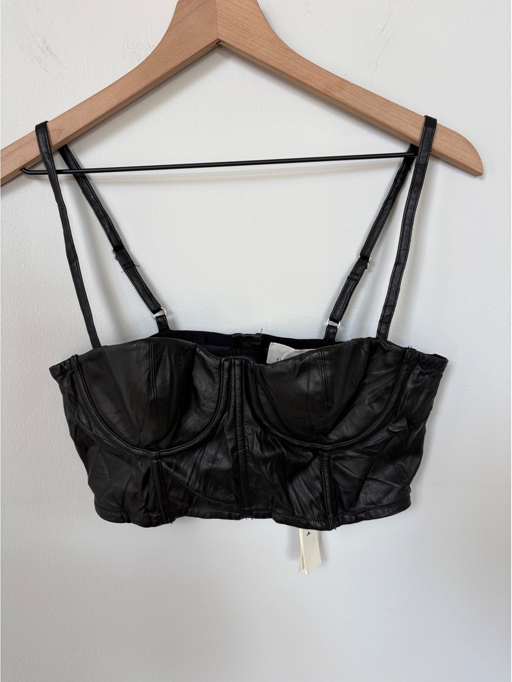 Fleur du Mal Vegan Leather Bustier Top Size Med NWT
